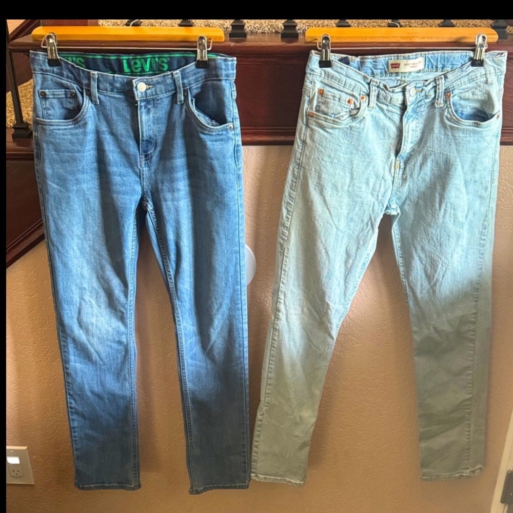 Levi's Men's Size 18 W29 X L31 Slim Jeans in Light and Medium Blue Pants Bundle